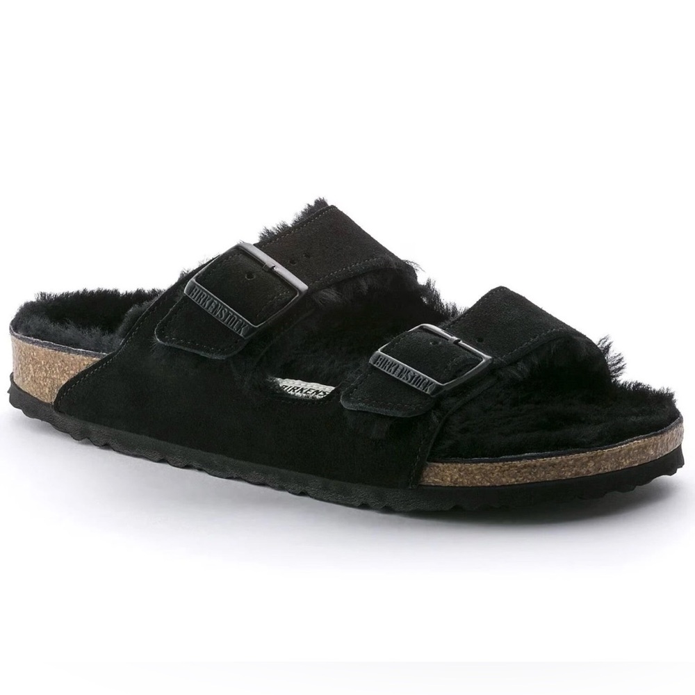 Birkenstock Arizona Black Shearling Wool - Adjustable Sandals EUR 44 Men’s 11